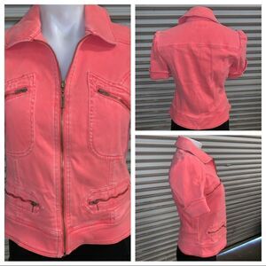 Bandolino short sleeve zip up jacket with pockets